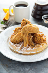 Fried chicken and waffles