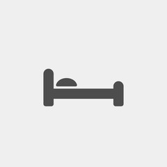 Bed flat vector icon. Hotel flat vector icon