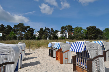 Naklejka premium Strandkörbe im Ostseebad Binz