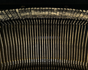 Typewriter type bars, close up
