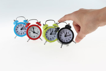 clock concept. clocks on the white background.