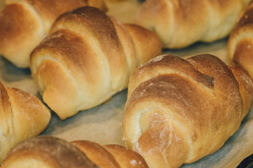 Homemade croissants with sweet filling