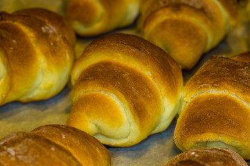 Homemade croissants with sweet filling