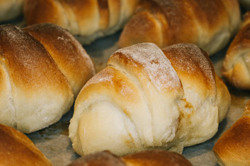 Homemade croissants with sweet filling