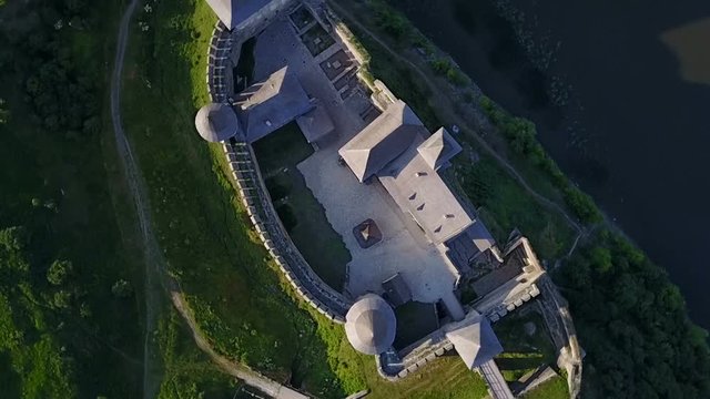 Aerial view of Khotyn Fortress Ukraine