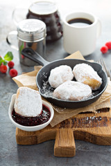 Beignets with powdered sugar