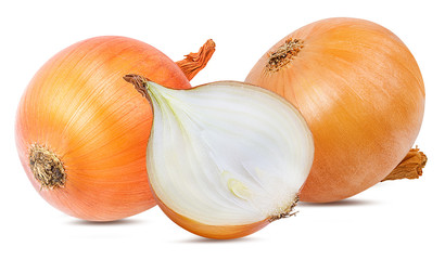 Fresh onion isolated on white background  with clipping path