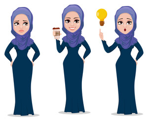 Arabic business woman cartoon character