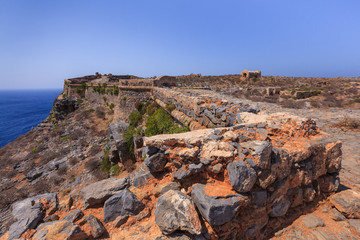 The ruins of ancient Venetian fortress. Crete, Greece