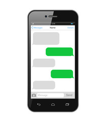 Smartphone , chatting sms app template bubbles. Vector illustration