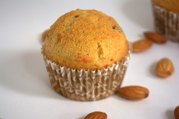 muffins on white background