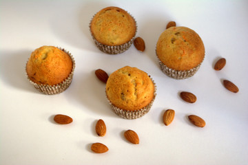 muffins on white background