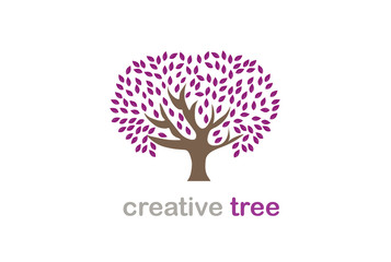Obraz premium Colorful Creative Tree Logo Design Vector