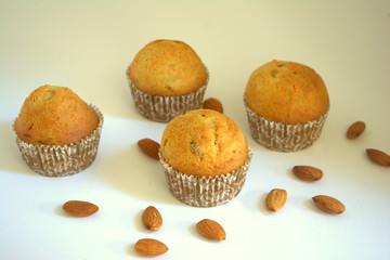 muffins on white background