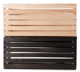 Two wooden boxes black