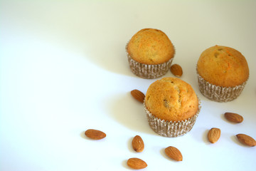 muffins on white background