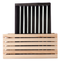 Two wooden boxes black