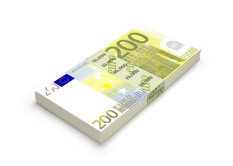 Euro Banknotes On White With Clipping Path