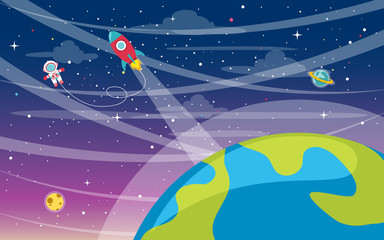 Fototapeta premium Vector Illustration Of Space