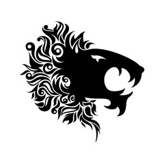 Vector Logo Lion Head. Patterned design