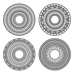 Set of Design Elements. Patterned Circles