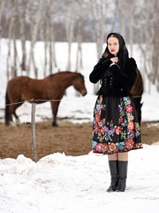 femme avec cheval