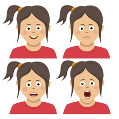 Cute teenager girl having various expressions