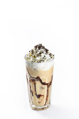 milkshake with chocolate on a white background
