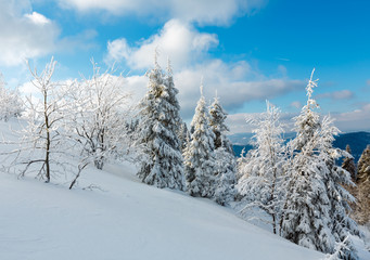 Winter mountain snowy landscape