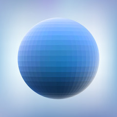 Abstract blue orb on a light background. Vector graphic sphere