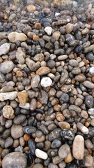 wave washing over pebbles