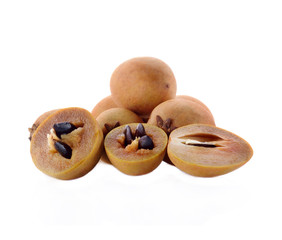 Sapodilla isolated on the white background .