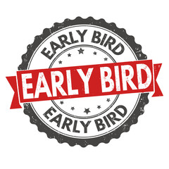 Early bird grunge rubber stamp