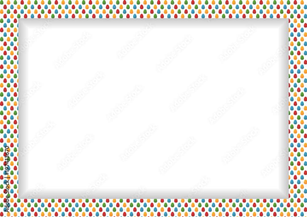 Poster easter frame with colorful eggs pattern and free space in the center
