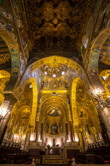 Fototapeta na wymiar Interior of the Palatine Chapel, Palermo, Italy