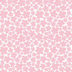 Seamless pattern with sakura blossom. Vector Illustration.