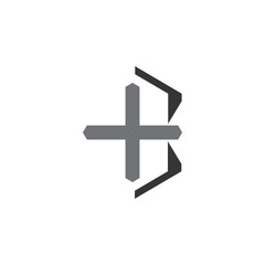 Obraz premium B letter with plus logo,