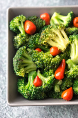 Bowl of broccoli and chili stir-fry
