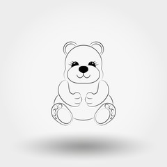 Teddy bear baby. Icon. Vector. Art Line.