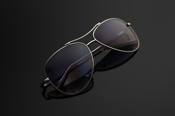 Sunglasses glasses form drop, metal frame for police, pilots, spies, stylish gradient with...