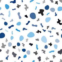Light BLUE vector seamless template with lines, ovals.