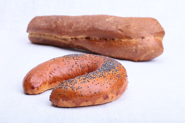 Composition with assorted bread and pastry. Selective focus.