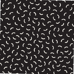 Seamless abstract geometric pattern in retro memphis style. Scatteres shapes vector background.