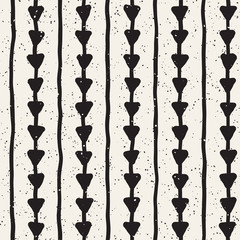 Hand drawn lines seamless grungy pattern. Abstract geometric repeating texture in black and white.