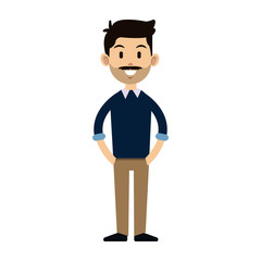Young and fashion man cartoon vector illustration graphic design