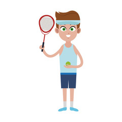 Obraz na płótnie Canvas Man tennis player vector illustration graphic design