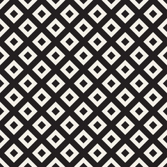 Stylish lines lattice. Ethnic monochrome texture. Abstract geometric background design. Vector seamless pattern.