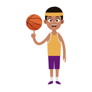 Man basketball player cartoon vector illustration graphic design