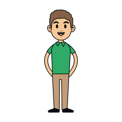 Young man cartoon vector illustration graphic design