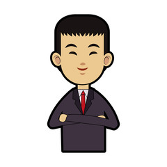 Asian businessman cartoon icon vector illustration graphic design